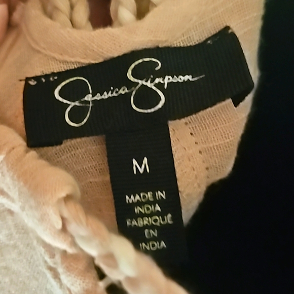 NWOT "JESSICA SIMPSON" MUSLIN OPEN SHOULDER PLUNGE NECK & BRAIDED BACK LINE SZ-M - Picture 8 of 8